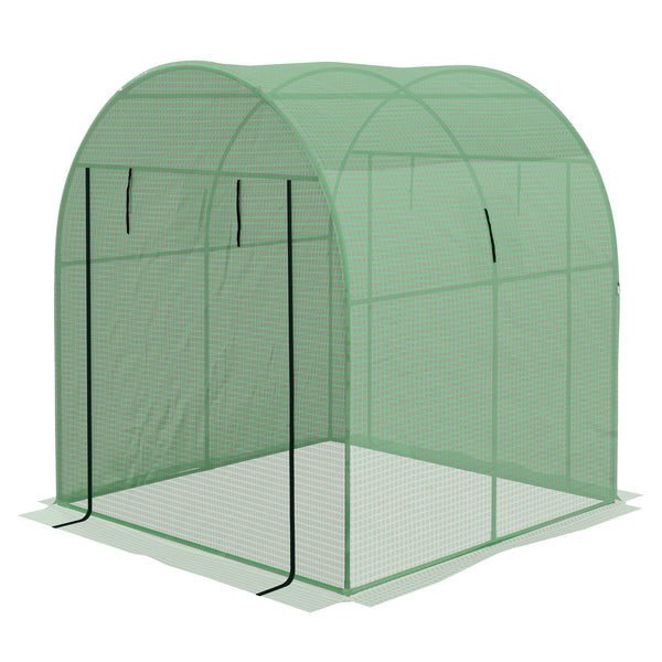 Serra a Tunnel per Orto con Porte Avvolgibili e Finestre 1,8x1,8x2m in Acciaio e PE Anti UV Verde sconto