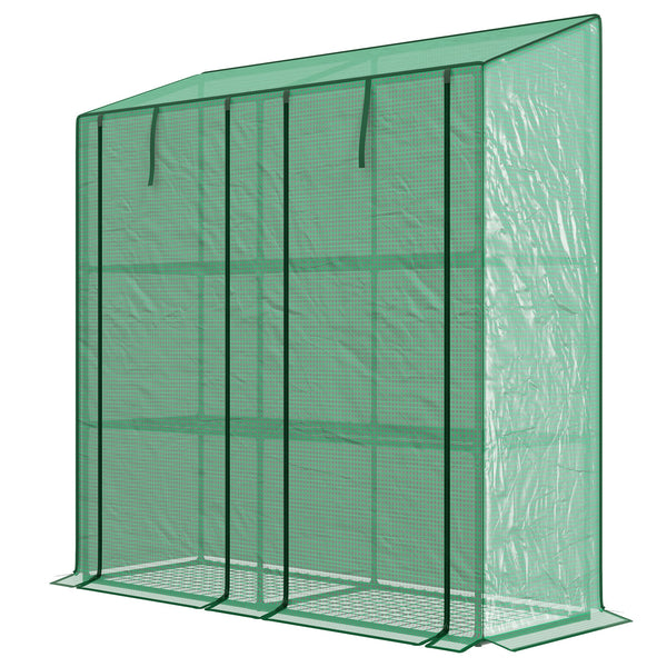 Serra da Giardino 6 Mensole e 2 Porte Avvolgibili 143x46x151cm Copertura in PE Verde online