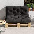 Set 2 Cuscini da Giardino per Divani e Pallet in Poliestere con Imbottitura Spessa Grigio