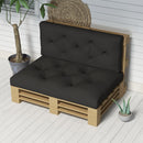 Set 2 Cuscini da Giardino per Divani e Pallet in Poliestere con Imbottitura Spessa Grigio