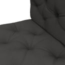 Set 2 Cuscini da Giardino per Divani e Pallet in Poliestere con Imbottitura Spessa Grigio