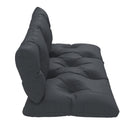 Set 2 Cuscini da Giardino per Divani e Pallet in Poliestere con Imbottitura Spessa Grigio Carbone