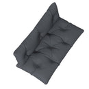 Set 2 Cuscini da Giardino per Divani e Pallet in Poliestere con Imbottitura Spessa Grigio Carbone