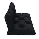 Set 2 Cuscini da Giardino per Divani e Pallet in Poliestere con Imbottitura Spessa Nero