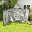 Set 2 Pareti Laterali per Gazebo 3x3m e 3x6m con Finestre 293x193 cm in PE e Plastica Bianco