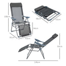 Set 2 Sdraio da Giardino Pieghevoli 63x81x108 cm con Poggiapiedi Grigio