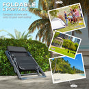 Set 2 Sdraio da Giardino Pieghevoli 63x81x108 cm con Poggiapiedi Grigio