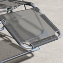 Set 2 Sdraio da Giardino Pieghevoli 63x81x108 cm con Poggiapiedi Grigio