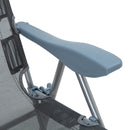 Set 2 Sdraio da Giardino Pieghevoli 63x81x108 cm con Poggiapiedi Grigio