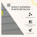 Set 2 Sedie da Giardino Impilabili Salvaspazio con Braccioli 55x58x88 cm in Acciaio Nero