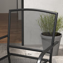 Set 2 Sedie da Giardino Impilabili Salvaspazio con Braccioli 55x58x88 cm in Acciaio Nero