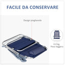 Set 2 Sedie da Pesca Pieghevoli e Reclinabili 6 Livelli 62x65x80 cm in Alluminio e Tessuto Blu Scuro