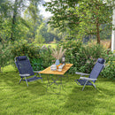 Set 2 Sedie da Pesca Pieghevoli e Reclinabili 6 Livelli 62x65x80 cm in Alluminio e Tessuto Blu Scuro