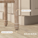 Set 2 Sgabelli da Bar con Schienale Cuscini e Poggiapiedi 48x56x118 cm in Legno e Poliestere Crema