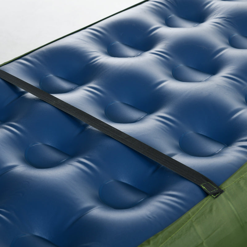 Set Brandina da Campeggio con Materasso Gonfiabile Cuscino Sacco Letto e Borsa di Trasporto Verde