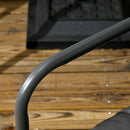 Set Tavolo e 4 Sedie da Giardino in Acciaio con Cuscini Grigio