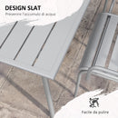 Set Tavolo e 6 Sedie Impilabili da Giardino in Acciaio Grigio Chiaro