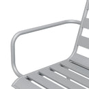 Set Tavolo e 6 Sedie Impilabili da Giardino in Acciaio Grigio Chiaro