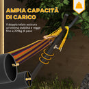 Supporto per Amaca da 330 cm max con 6 Fori e Rotelle 290x120x115 cm in Metallo Nero