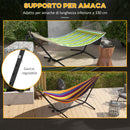 Supporto per Amaca da 330 cm max con 6 Fori e Rotelle 290x120x115 cm in Metallo Nero