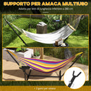 Supporto per Amaca max 150kg con Tavolino Integrato 285x125x110 cm in Acciaio Nero