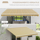 Tenda da Sole per Esterno Avvolgibile a Bracci 350x250 cm con Apertura a Manovella Giallo
