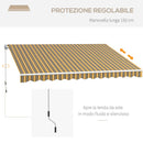 Tenda da Sole per Esterno Avvolgibile a Bracci 350x250 cm con Apertura a Manovella Giallo