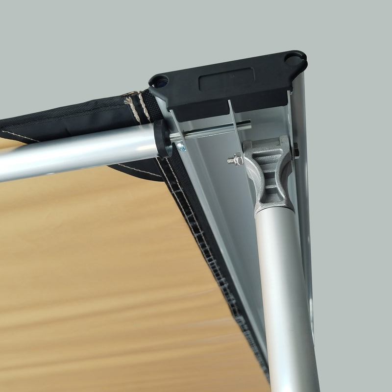 Tendalino da Tetto Auto Laterale e Impermeabile 2.5x1.6m in Tessuto Oxford e Alluminio Cachi