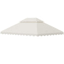 Tetto per Gazebo 4x3 m a 2 Livelli in Poliestere con 10 Fori di Drenaggio 395x297 cm in Poliestere Crema