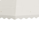 Tetto per Gazebo 4x3 m a 2 Livelli in Poliestere con 10 Fori di Drenaggio 395x297 cm in Poliestere Crema