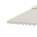 Tetto per Gazebo 4x3 m a 2 Livelli in Poliestere con 10 Fori di Drenaggio 395x297 cm in Poliestere Crema