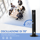 Ventilatore a Torre 45W a 4 Modalità e 3 Velocità con Timer da 12h 31.5x31.5x96 cm in ABS Nero