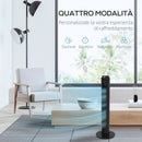 Ventilatore a Torre 45W a 4 Modalità e 3 Velocità con Timer da 12h Ø31.5x96 cm in ABS Nero