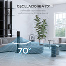 Ventilatore a Torre 45W a 4 Modalità e 3 Velocità con Timer da 12h Ø31.5x96 cm in ABS Nero