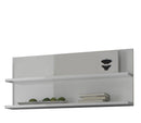 Parete Attrezzata Mobili Salotto 3 Mobili e Mensola Doppia 210x36x170cm TFT  Primo Bianco Lucido