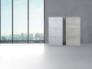 Scarpiera 3 Ante 1 Cassetto 63x127x29 cm Bianco Fiammato
