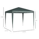 Gazebo da Giardino 270x270 cm con Picchetti e Corde Telaio in Acciaio e Rivestimento in PE Verde Scuro      