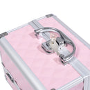 Valigetta Porta Trucchi 20x15x15 cm con Profili in Alluminio Rosa