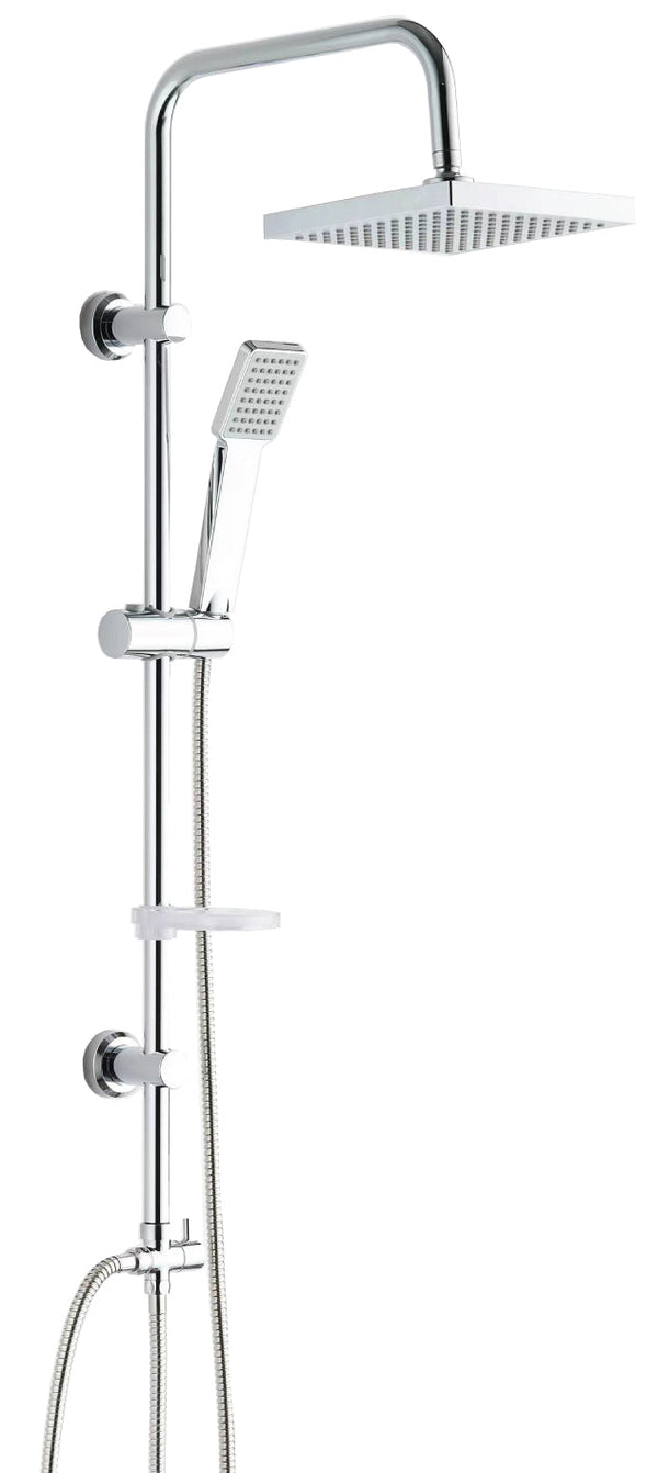 Saliscendi Asta con Soffione Quadrato 20x20 cm in Acciaio Quadra 332 acquista