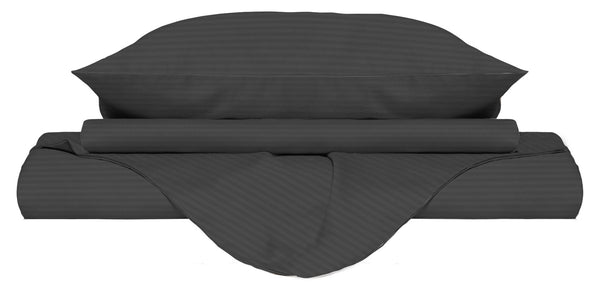 Copripiumino Matrimoniale con Sacco e Federe in Raso di Poliestere Nero sconto