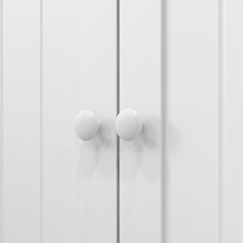 Armadio da Cucina con 5 Ripiani Centrali e 2 Ripiani Laterali a 6 Livelli 60x30x104 cm in MDF Bianco