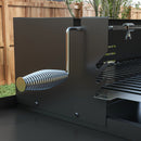 Barbecue a Carbone a 3 Livelli con Mensole Pieghevoli e Girarrosto 118x32x90 cm in Acciaio Inox Nero