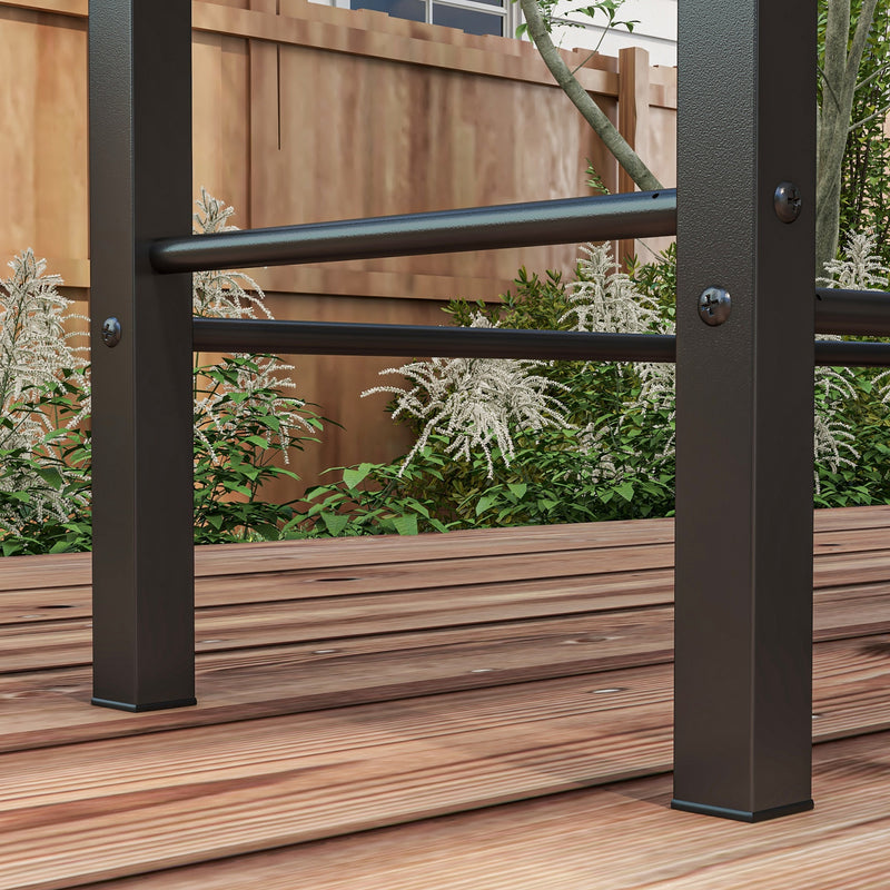 Barbecue a Carbone a 3 Livelli con Mensole Pieghevoli e Girarrosto 118x32x90 cm in Acciaio Inox Nero