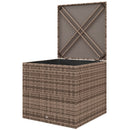 Baule da Esterno in Rattan PE e Acciaio con Fodera Interna 75x75x70 cm Nero e color Sabbia 