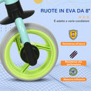Bicicletta Pedagogica per Bambini Senza Pedali 66,5x34x47 cm in Acciaio PP PU e TPR Turchese