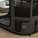 Box per Animali con 7 Finestre 3 Porte e 2 Borse Portaoggetti 84x64x53 cm in Poliestere e Acciaio 