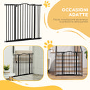 Cancellino per Cani Estensibile 74-100x94 cm in Metallo Nero