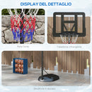 Canestro Basket ad Altezza Regolabile 216-277 cm con Base Riempibile in Acciaio e PE Nero