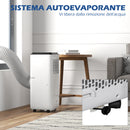 Condizionatore Portatile 750W 33x28x70,4 cm con 5 Modalità e 2 Velocità Bianco