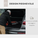 Deambulatore ad Altezza Regolabile con 3 Ruote e Tasca Portaoggetti 68x68x86,5-99 cm in Alluminio Rosso